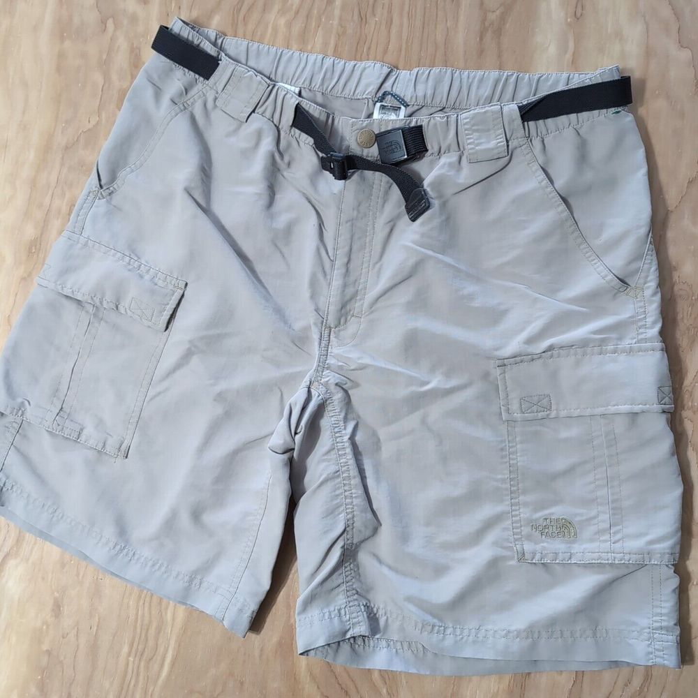 The North Face Men's XL 36x10 Cargo Nylon Shorts Pocket Zip Belted Elastic Waist